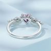 Salma  Elegante zirconia en Forma De Corazón rosa con alas  en Plata Esterlina .925